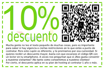 cupon descuento qr